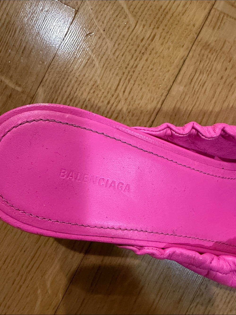Balenciaga Bright Pink Pointed-Toe Slip-On Mules - Picture 2 of 7